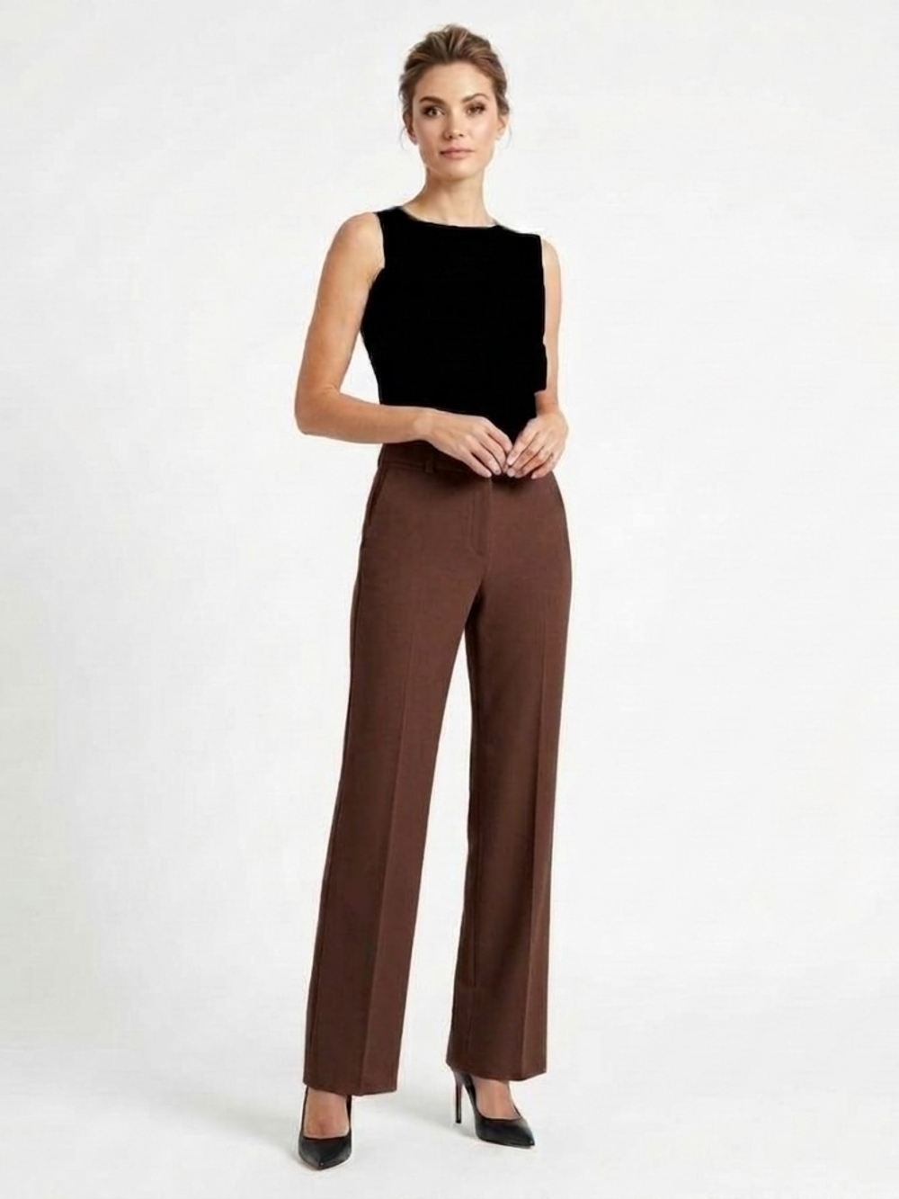 Babaton Publish Brown Booot Cut Dress Pants Size 4 Office Siren Academia Capsule